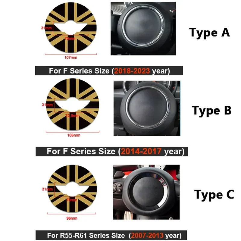 Steering Wheel Stickers For Mini cooper Accessories For R50 R52 R53 R55 R56 R60 R61 F54 F55 F56 F60 J01 U25 Dedicated CarSticker