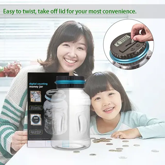 Euro Piggy Bank Counter Coin Electronic Digital LCD Counting Coin Money Saving Box Jar Coins Storage Box EURO Money Deposit 4