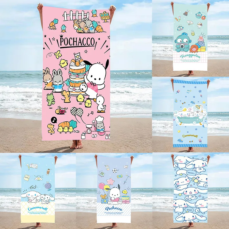 

Kawaii мультфильм Sanrio Cinnmoroll Kuromi песчаное поглощающее пот полотенце спортивное полотенце для бега быстросохнущее мое мелодическое поглощающее летнее полотенце