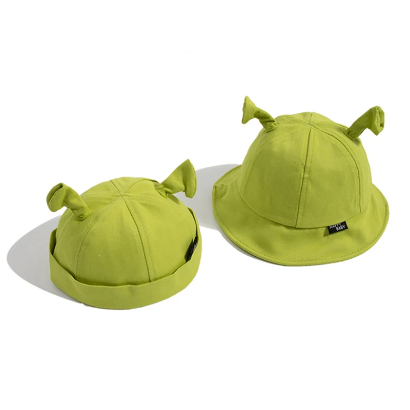Green Color Baby Baseball Cap Summer Outdoor Infant Toddler Sun Visor Caps Cartoon Ear Boy Girl Bucket Hat Kids Fisherman Hats