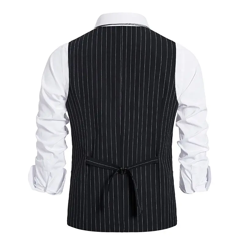Mens Vest Suit Colete Social Masculino 2024 Luxury Striped Wedding Party Dress Waistcoat Men Sleeveless Formal Business Jacket 3