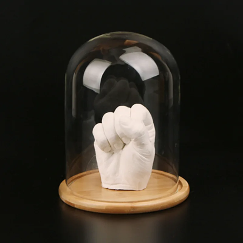 Diameter=23cm Height=25cm 30cm 35cm 40cm Big Size Glass Dome Home Decoration Log Base Transparent Cover DIY Friend Favor Gift 4