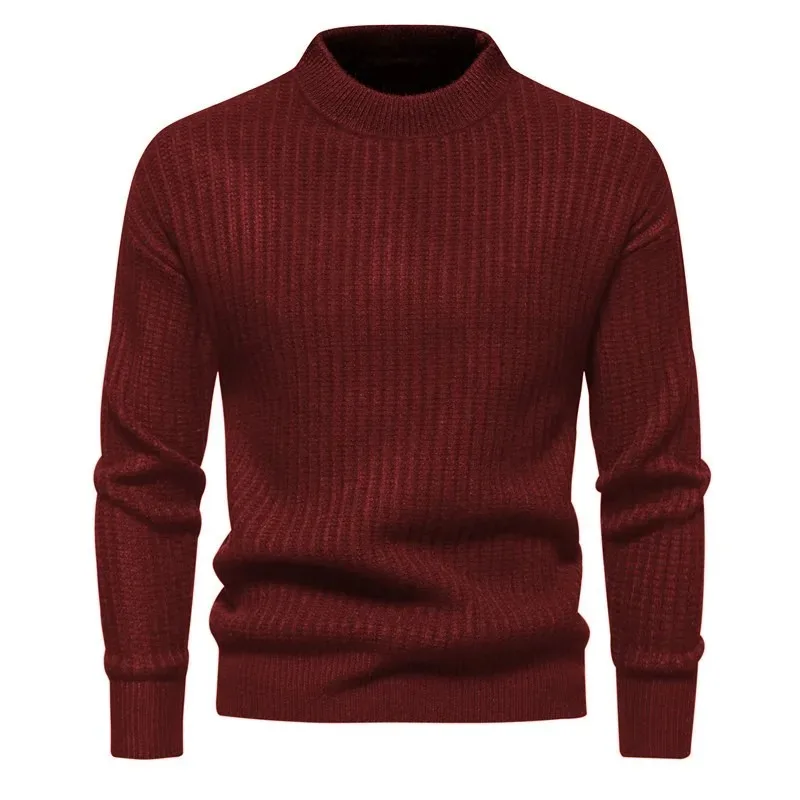 

2023 High Quality Autumn and Winter New Round Neck Striped Jacquard Design Soft Men's Long Sleeve Sweater