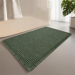 Plush Non - Slip Absorbent Bathroom Rug with Tassel Accents - 43x61CM and 46x77CM (Green)