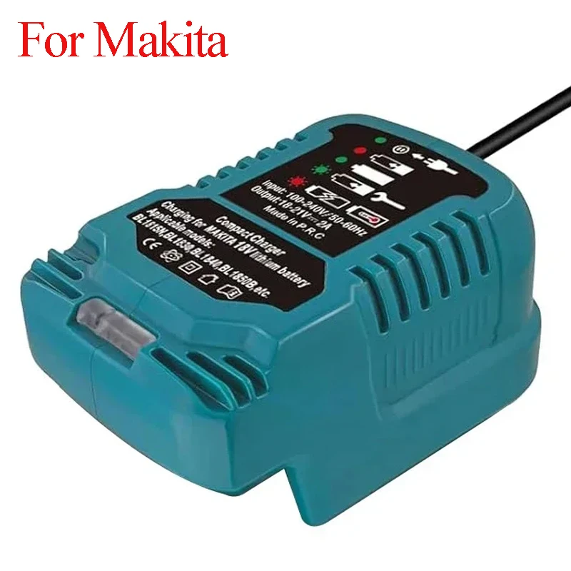 전동 공구 액세서리 DC 12V 24V 담배 라이터 플러그 리튬 이온 배터리 차량용 충전기 Makita 18V 배터리 BL1860 BL1830 용 LED