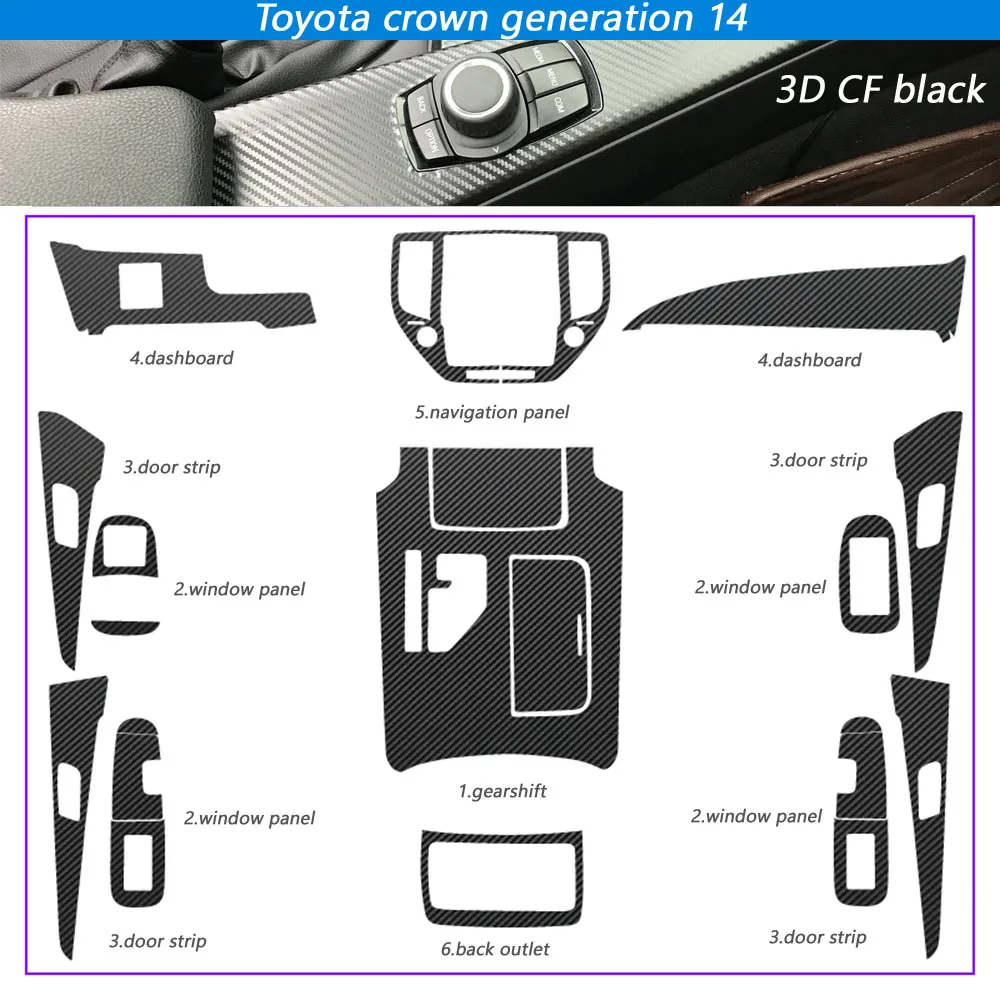 

Самоклеящиеся автомобильные наклейки для Toyota crown generation 14, виниловые автомобильные наклейки из углеродного волокна и Переводные картинки, аксессуары для стайлинга автомобиля