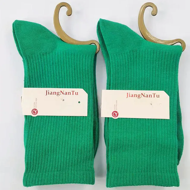 26 Solid Color Four Seasons Women's Socks Middle Tube Socks Candy Sock Cute Cartoon Girl Socks Pure Cotton Comfortable Home Sock 1 pair-015