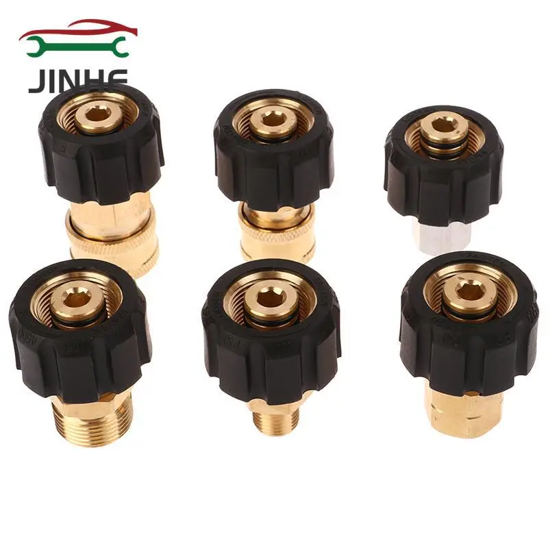 

M22 14 Male To 1/4\" 3/8\" M22 Pressure Washer Quick Connector To Spray Gun Wand Lance Bayonet Adapter Pressure Washer Spray
