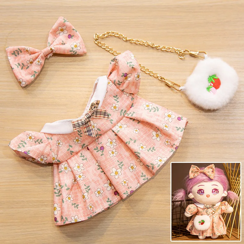 

1SET 20CM Doll Clothes Dress Up : Headband+Bags+Dresses Cool Stuff Doll Accessories Generation Korea Kpop EXO idol Dolls Gift