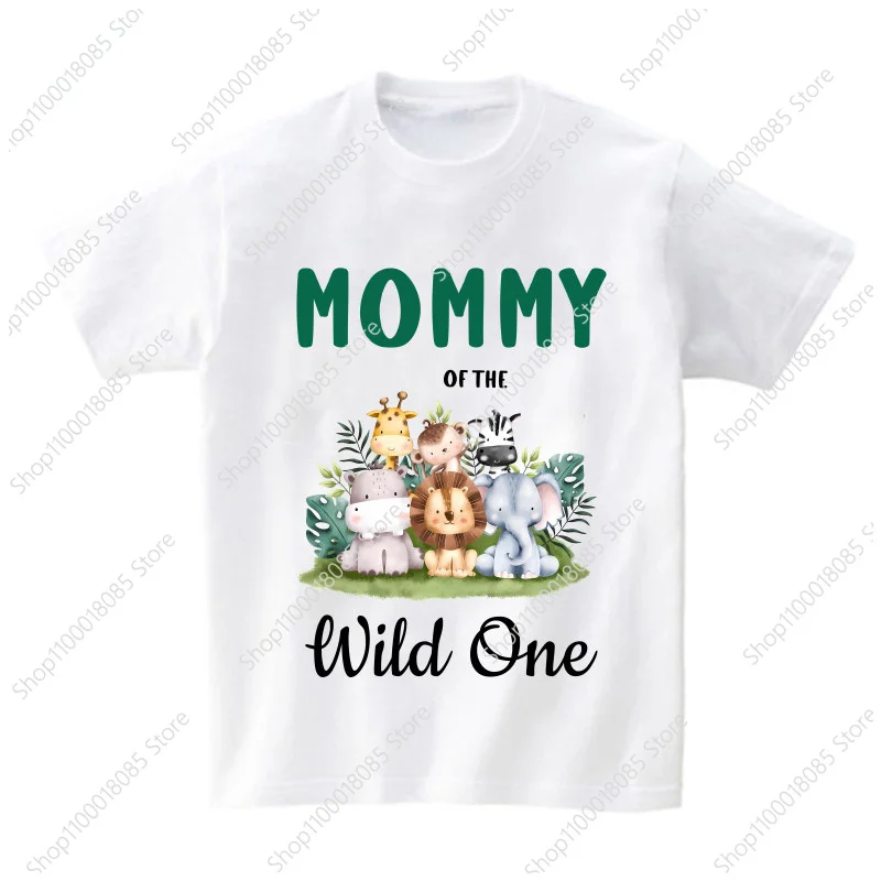 Family Matching Zoo Animal Party Birthday Tshirt Wild One Clothes Kids Boy Shirt Party Girls TShirt Children Outfit Custom Name 3