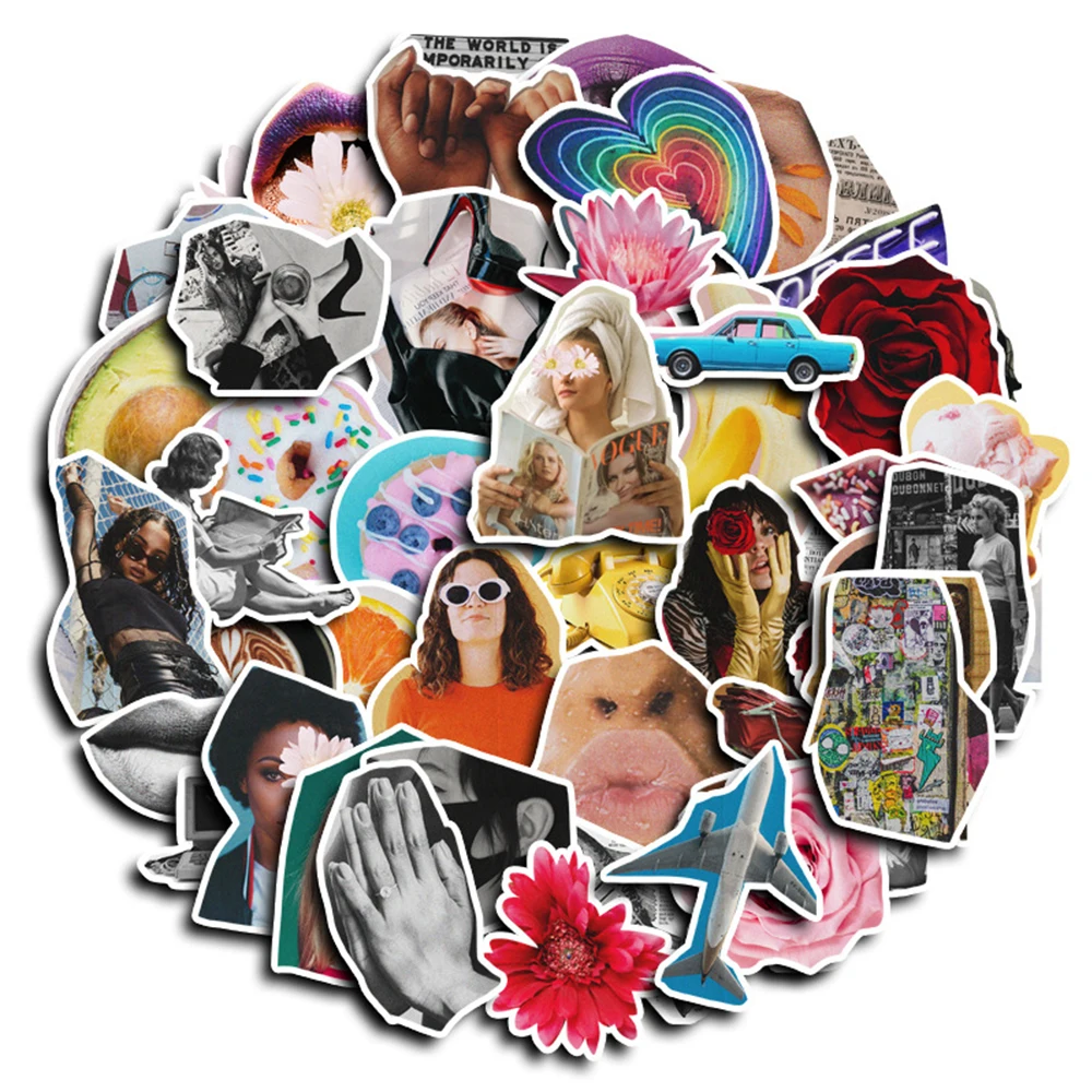 

10/30/50Pcs Aesthetic Vintage Art Girl Anime Cartoon Stickers INS Style Decals DIY Scrapbooking Diary Classic Sticker Decoration