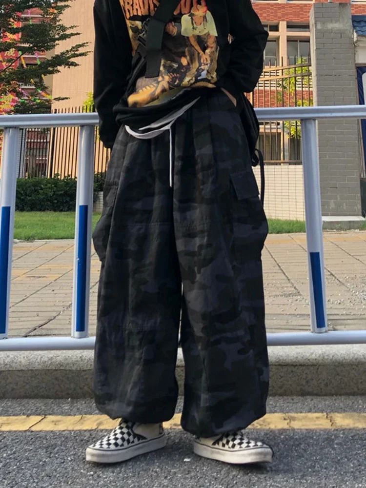 Retro Cargo Pants Men's Japan Street Loose Wide-leg Trousers Spring Autumn High Street Pants Harajuku Fashion