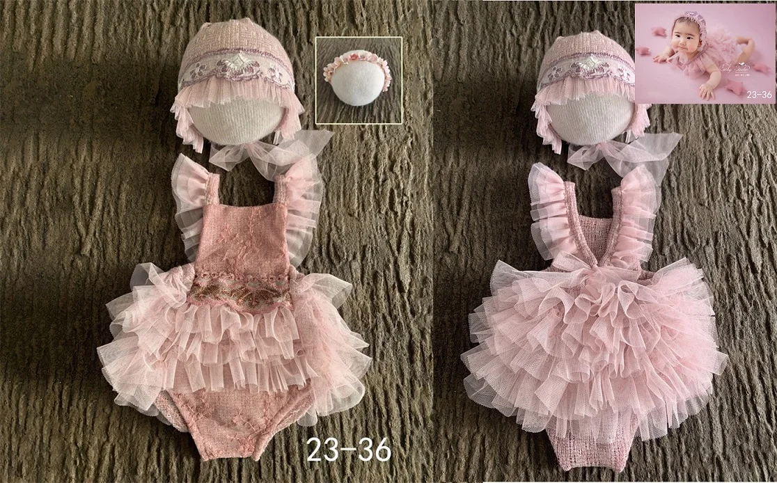 Baby Newborn Photography Props Girl Lace Princess Dress  Outfit Romper Photography Clothing Headband Hat Accessories newborn photography near me Baby Souvenirs