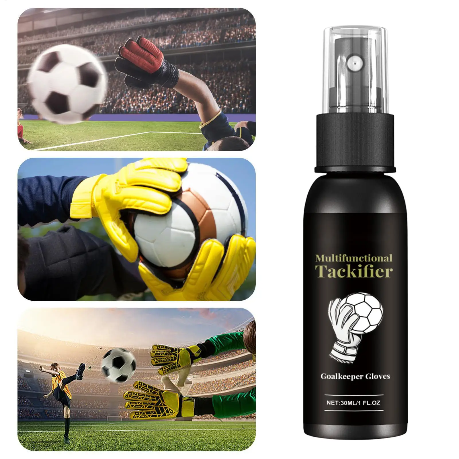 Football Glove Grip Spray 30ml Safe Gloves Wash & Prepare Gentle Goalkeeper Gloves Spray Protective Sports Hand Grip Glove Grip