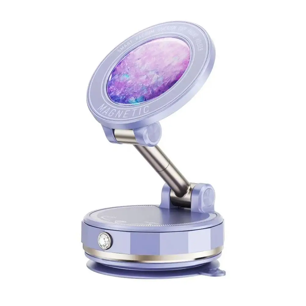 Magnetic Phone Holder with 360 Rotation and Automatic Suction Cup