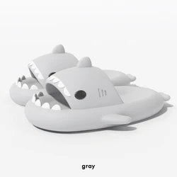 Chic Unisex Summer Shark Slippers - Non-Slip EVA Slides - 34-35 (Light gray)