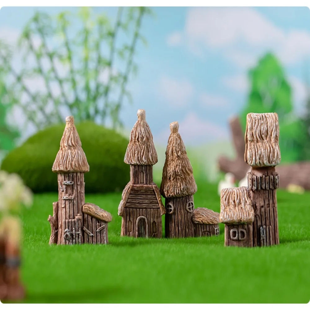 Miniature Paglia Cottage Fairy House Figurine Mini Cottage Per Decorazioni Domestiche Giardino
