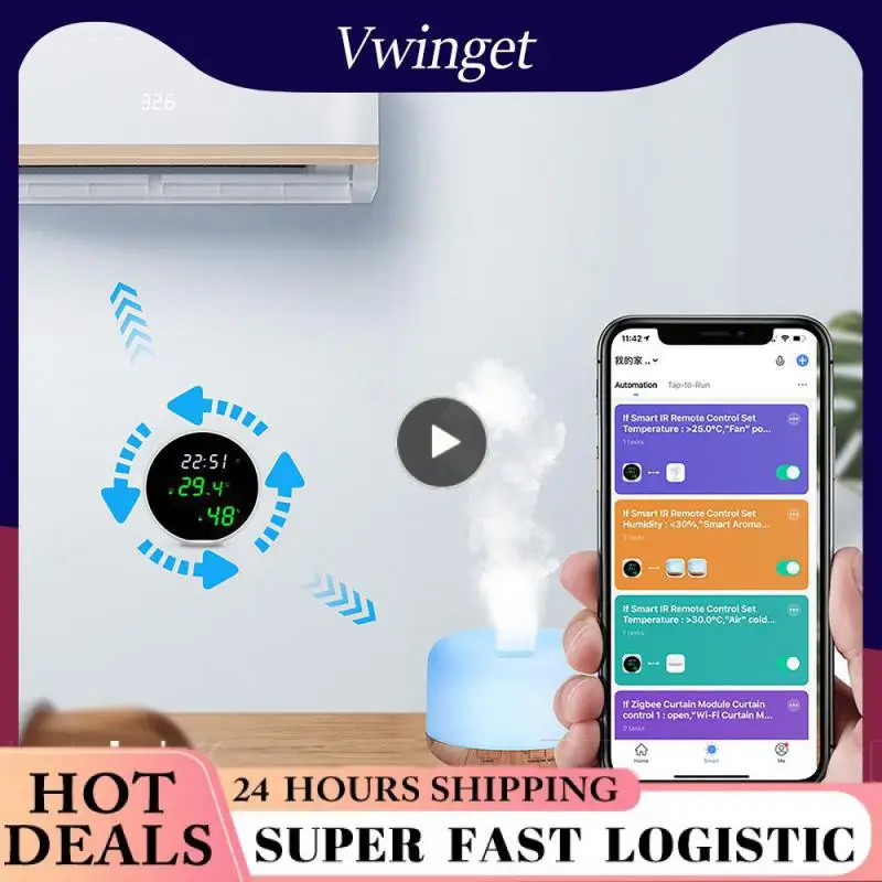 

Датчик температуры и влажности Tuya, умный термометр с ЖК-дисплеем и подсветкой, Wi-Fi, гигрометр, поддержка Alexa home