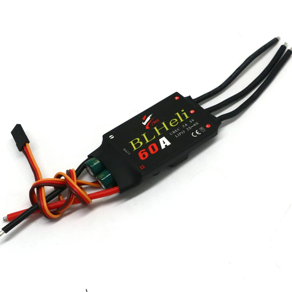 Contrôleur brushless ESC 12A-80A pour drone RC, avec connecteurs banane et fils de signal.