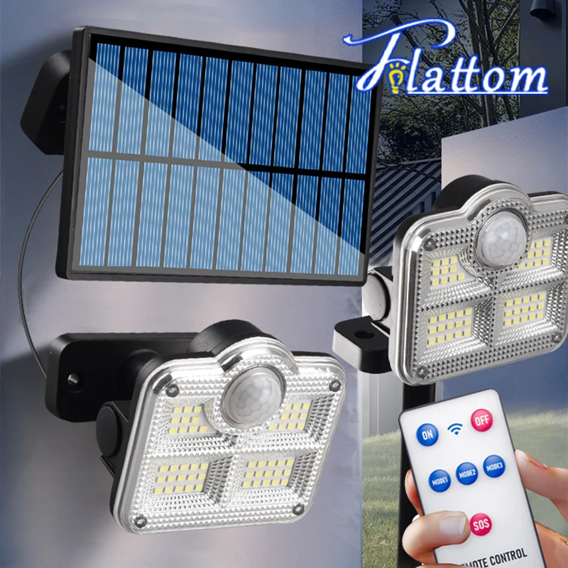

Solar LED Light Motion Sensor Spot Light Waterproof Outdoor For Garden Wall Street Light Adjustable Angle Solar Powered Lights