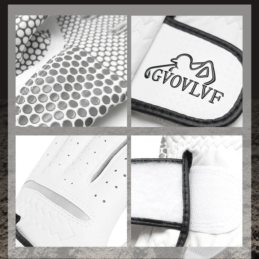 GVOVLVF Golf Gloves Genuine Sheepskin Leather Men Non-slip Sports Gloves Left Hand For Golfer Golf Glove Soft Breathable 5
