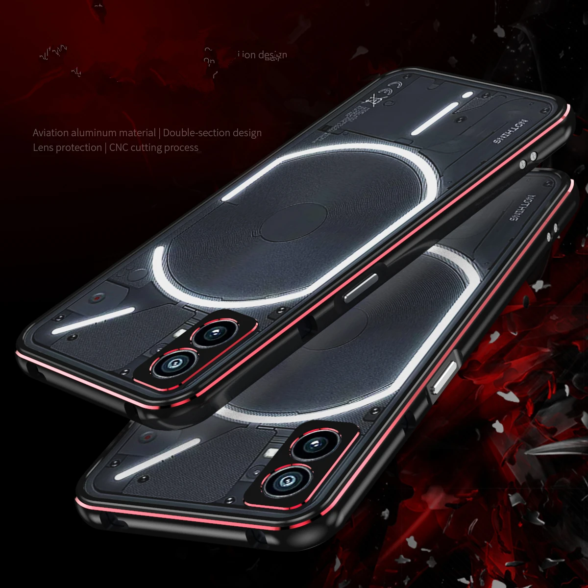 Luxury Aluminum Alloy Metal Frame Bumper Case for Nothing Phone 2 Ultra-Thin Super Slim Phone Case with Lens Protection Cover