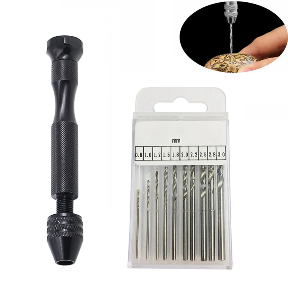 

Jewelry Craft Hand Pin Hole Drill Rotary Jewelers Burs Drilling Chuck Clamp 0.3-3.2mm Mini Precise Hand Drill Woodworking Tool