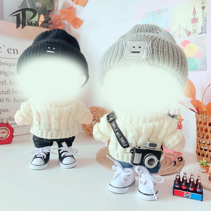 

Doll Clothes Accessories For 20cm Idol Dolls Plush Toys Glasses Sweater Shoes