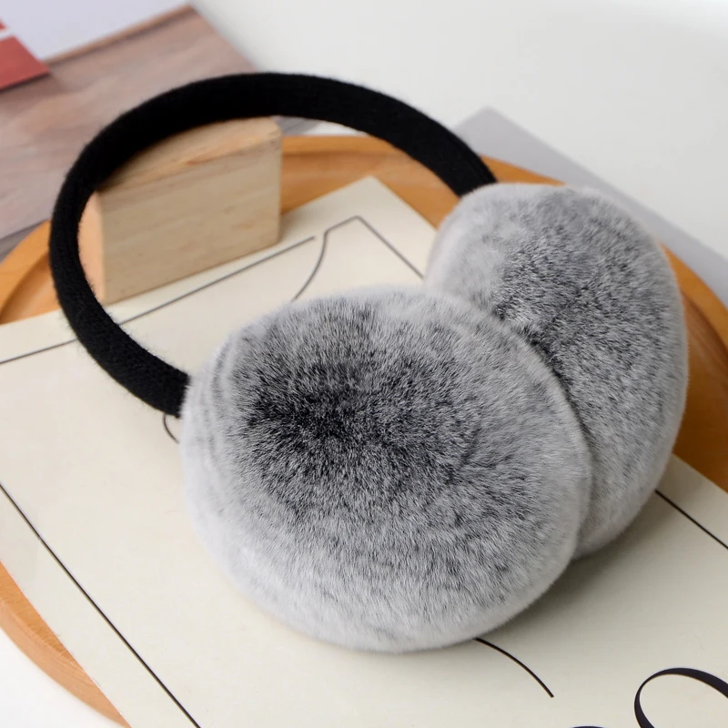 MPPM Natural Rex Rabbit Fur Earmuffs Winter Accessories for Women Winter Ear Muffs Fluffy Earmuff Ear Cover warm earmuffs fur earmuffs