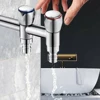 Hot Cold Faucet Tap Handle Knob Universal Replacement Handle Silver Tone Red+Blue 2Pcs/Set Faucet Handle Bathroom Accessories 6