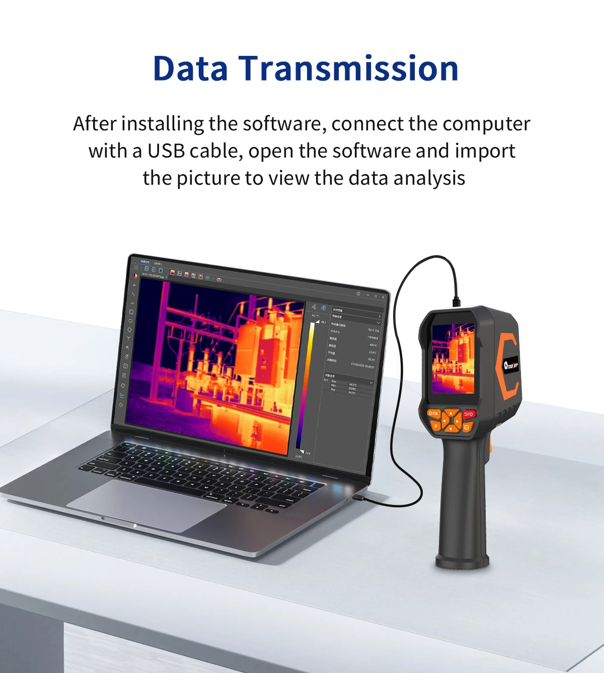 ET693B Super IR 300*225 Thermal Imaging Camera 120*90 Infrared Sensor -20~550℃ T
