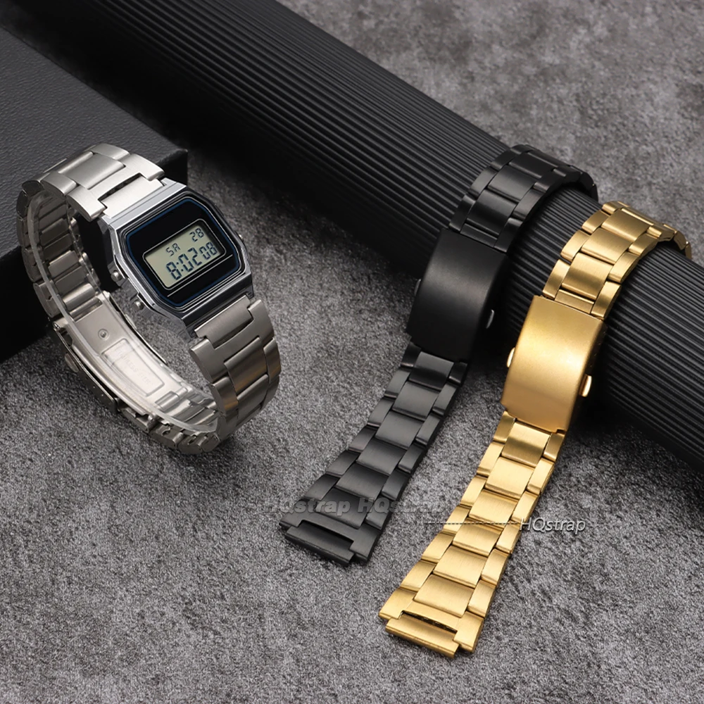 Slim 18mm Stainless Steel Metal Watchband Bracelet