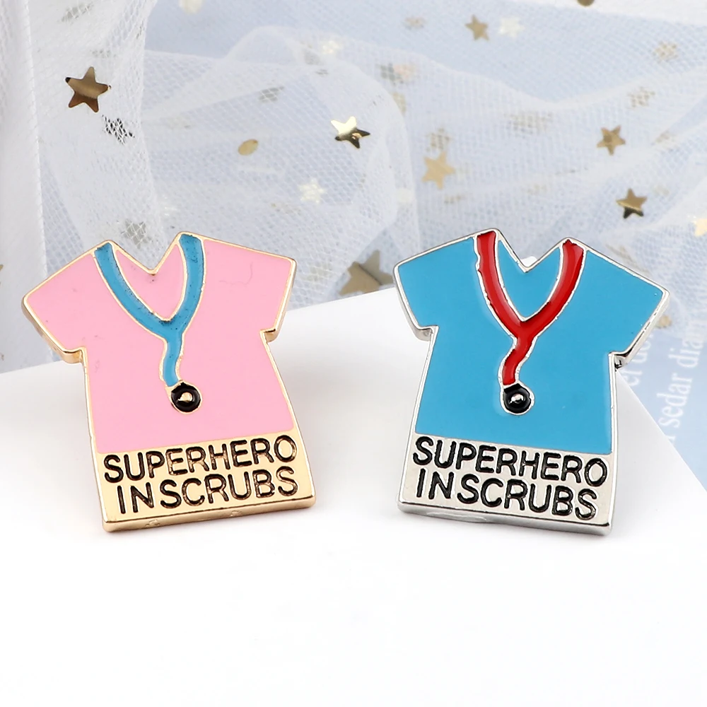 Enamel pins Doctor stethoscope brooch Medical brooch for doctor nurse stethoscope T-shirts enamel pins heart brain lung blood bag injector badge ambulance pin jewelry