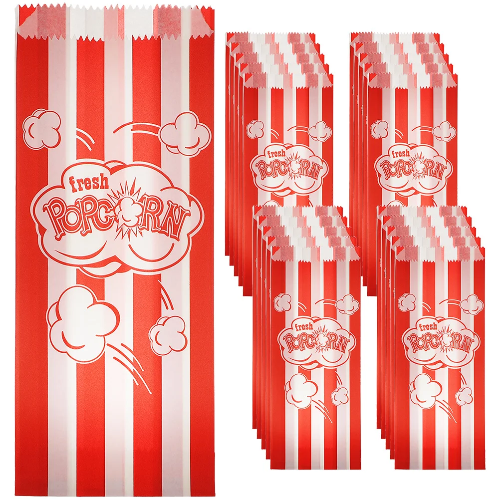 

100 Pcs Popcorn Packaging Bag Paper Bags Individual Serving Disposable Containers