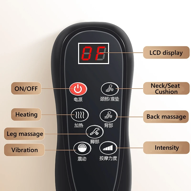 Upgrade Electric Full Body Massage Mattress Kneading Vibration Shiatsu Back Waist Cushion Jade Massager Pad Fatigue Relieve Gift