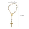 10/20/50PCS Baby Pearl Baptism Communion Gift Catholic for Cross Finger Chain Mini Rosary Gold Silver for Cross Rosary Bracelet 6