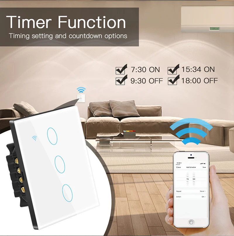 Tuya Smart Lebensdauer Licht Schalter WiFi Touch Sensor Smart