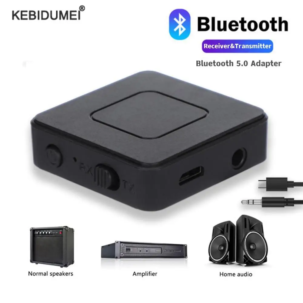 Bluetooth 5.0 Receiver Transmitter Wireless Audio Adapter 3.5mm AUX