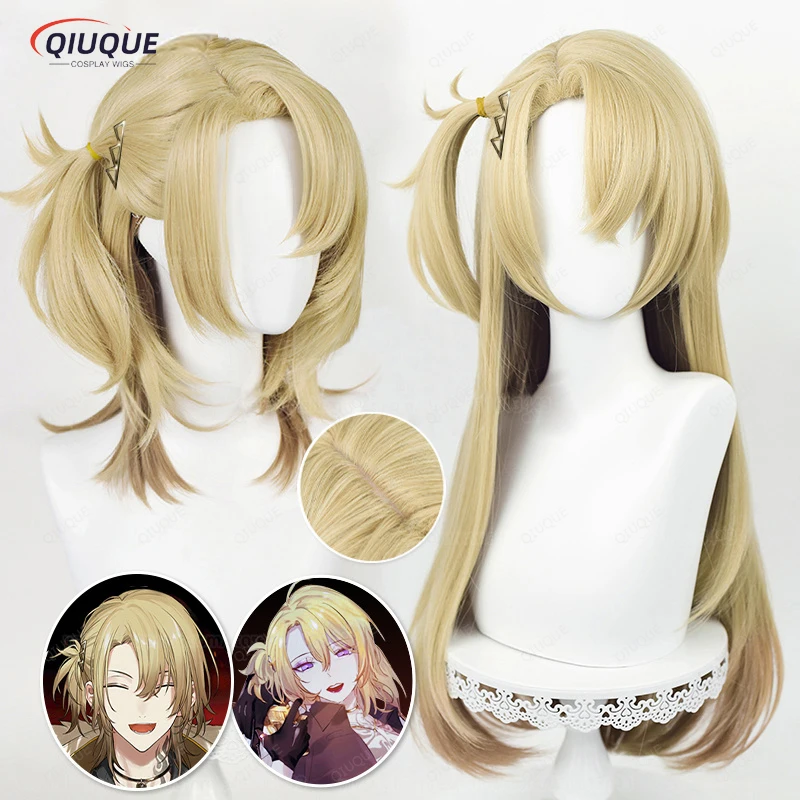 

Vtuber NIJISANJI EN Luca Kaneshiro Cosplay Wig Golden Heat Resistant Synthetic Hair Anime Halloween Party Wigs + Wig Cap