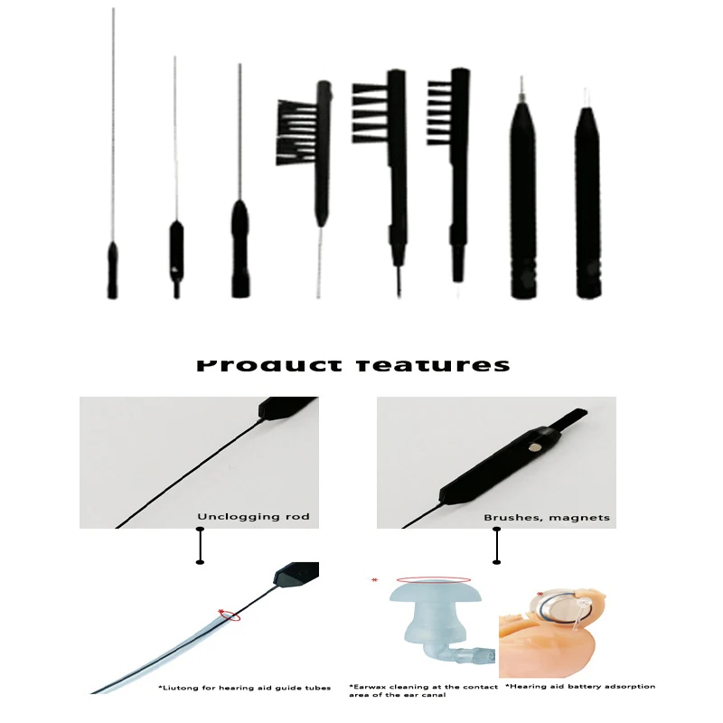 

1PCS Hearing Aid Cleaning Brush Tools Hearing Aids Cleaning Brush Vent Cleaner Cleaning Wire With Magnet 5Types Cleaning Brush