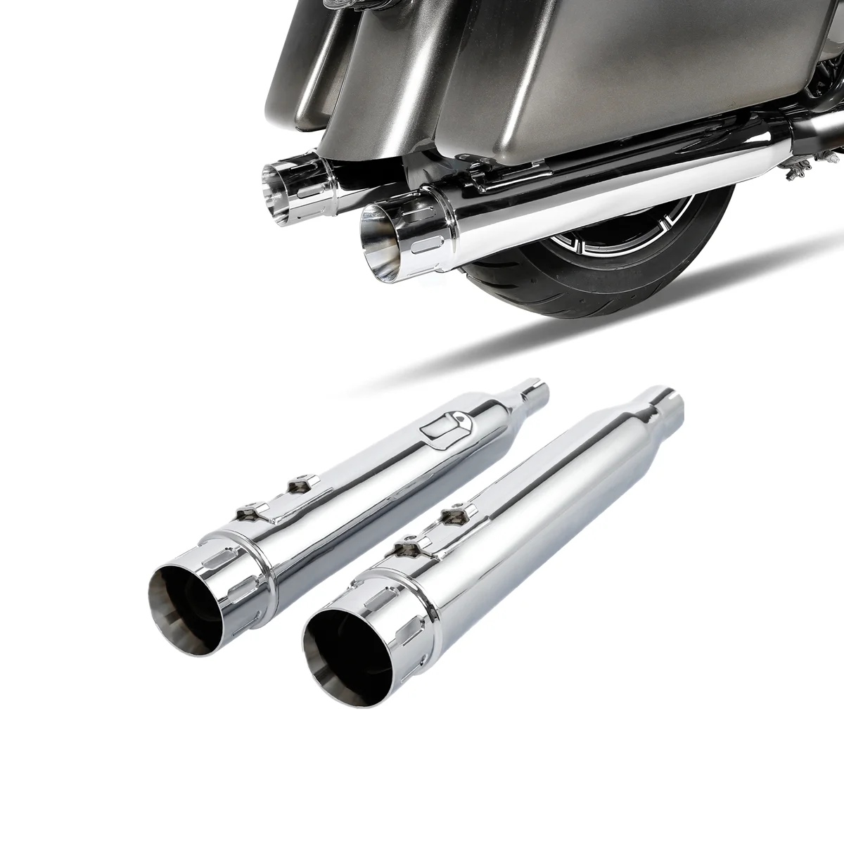 Slip On Dual Exhaust Mufflers Pipes For Harley Touring Street Electra Glide Road King 2017-2022 Motorcycle