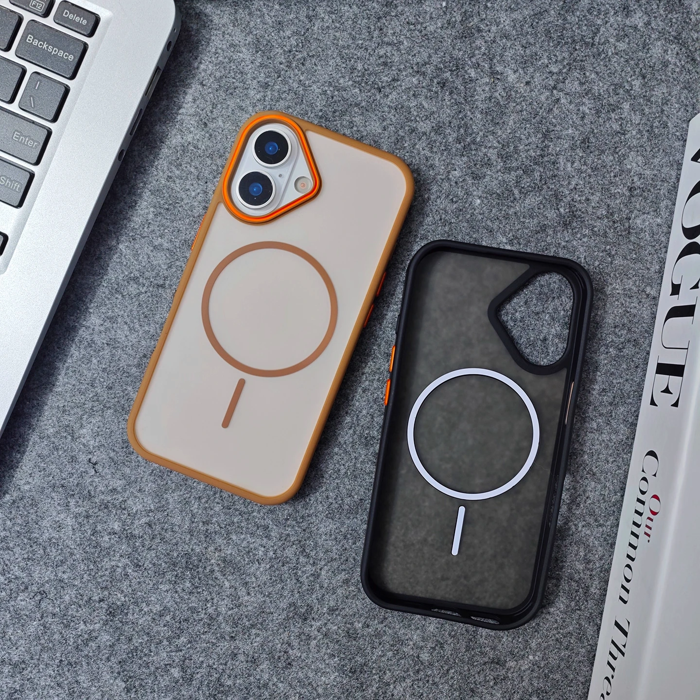 Luxury Matte Translucent Shockproof Magnetic Phone Case with Magsafe Wireless Charging Support
