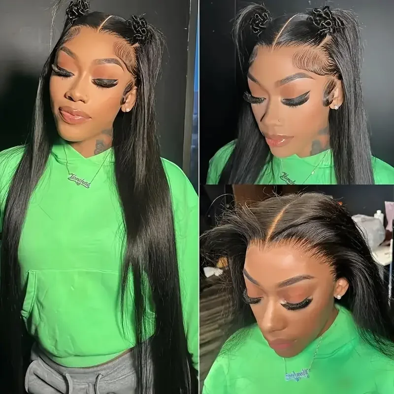 250 Density 360 Full Lace Human Hair Wigs Straight Frontal Wig HD Lace Frontal Wigs For Women Transparent With Baby Hair