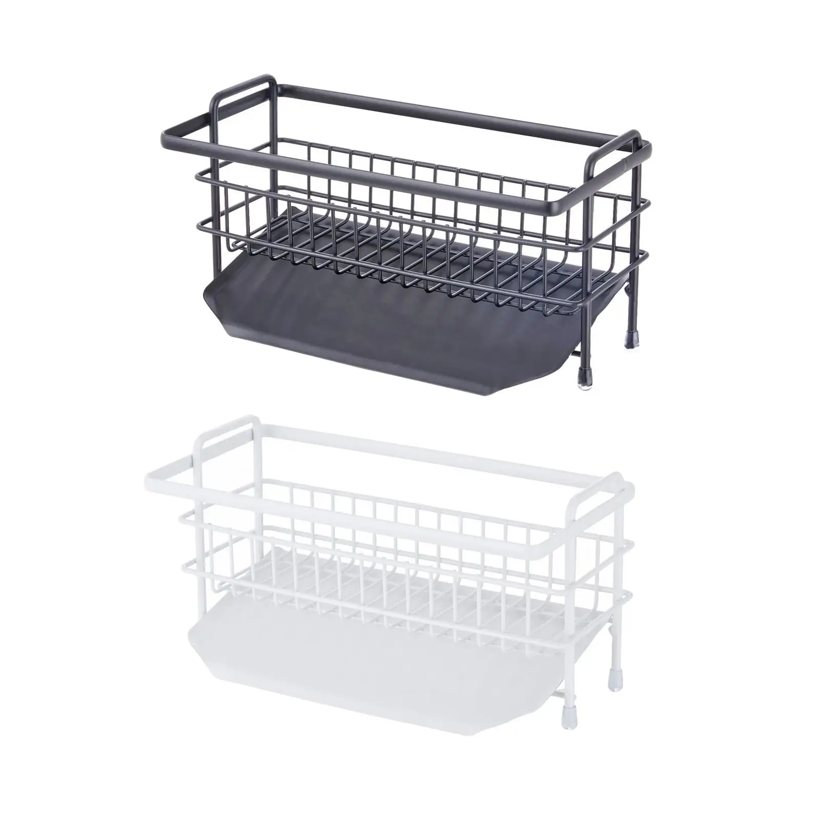 Stainless Steel Sink Tray Drainer Rack Easy Clean Free Standing for Bathroom