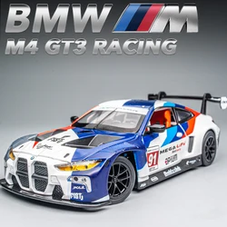 BMW M4 GT3 & Audi R8 LMS Alloy Sports Car Diecast with Sound and Light - Kids Toy Gift Edition (M4 GT3 Blue)