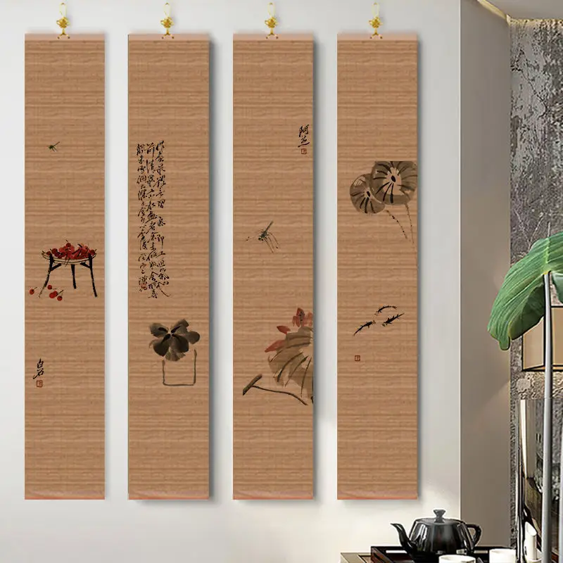

Chinese Style Bamboo Wall Paintings Zen Vintage Living Room Bedroom Office Decor Aesthetic Curtain Wall Art Hanging Decoration