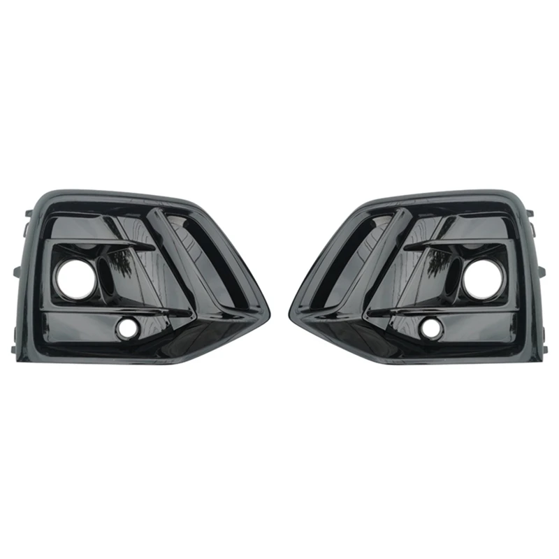 

1 Pair Car Glossy Black Front Bumper Fog Light Cover Bezel Racing Grille With ACC Hole For Q5 2021 2022