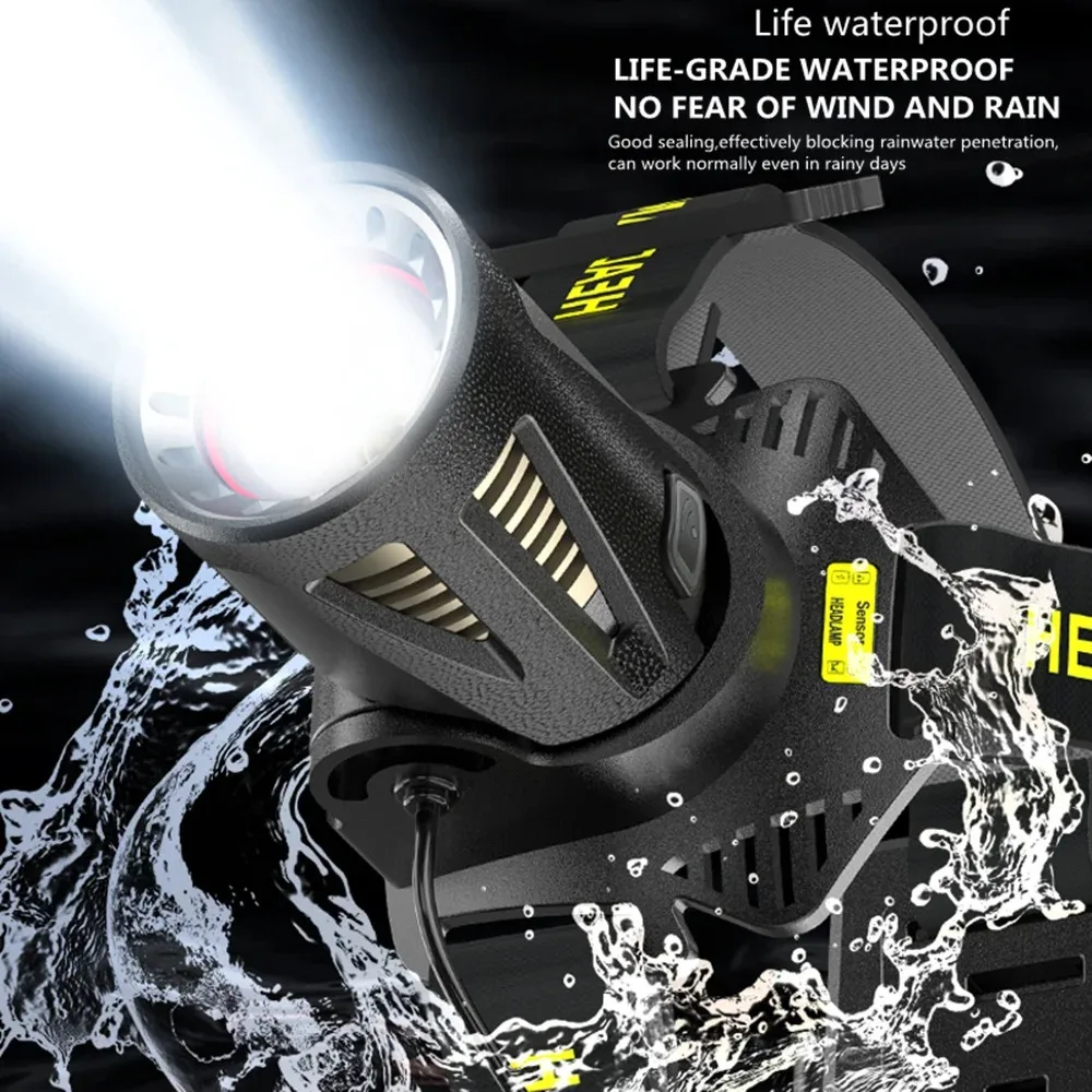 36-core Super Bright Headlight High Power XHP360 LED Headlamp Strong Light Head Lamp USB Rechargeable Zoomable Camping Fishing head flashlight cob headlamp