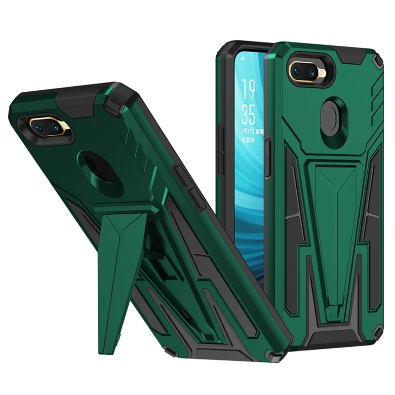 Shockproof Phone Case For OPPO A3S A5 A12E A5S A7 A12 Car Bracket Protective Cover For OPPO A5 A9 2020 A15 A15S A35 Realme 2 
