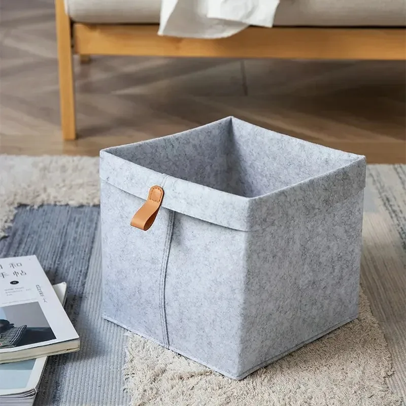 Scatola portaoggetti in feltro di grande capacità per vestiti, bagno, lavanderia, giocattoli, articoli vari per ufficio, dormitorio, biancheria intima, organizer241 - immagine 2